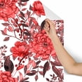 thumbnail image 2 of MuralsPrint Red Botanical Peonies Peel & Stick Wallpaper, Removable Wallpaper, 10'L x 24''W, 2 of 4
