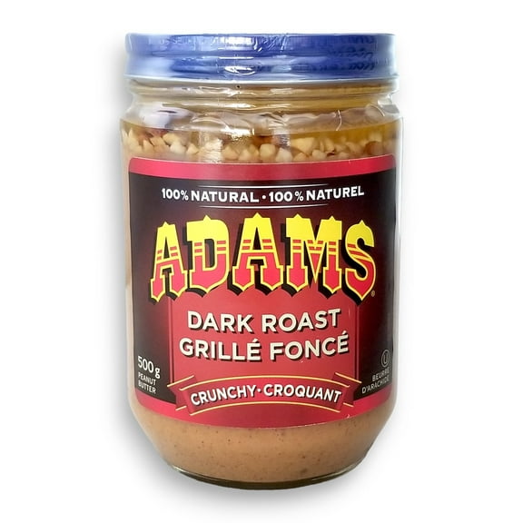 Adams 100% Natural Crunchy Dark Roast Peanut Butter, 500g/17.5 oz