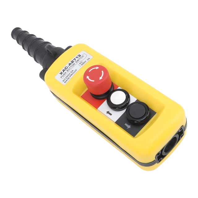 Control De Polipasto De Grúa, Interruptor De Botón De Polipasto IP54 Parada De Emergencia ABS AC250V 5A AC500V 2A Para Líneas De Producción
