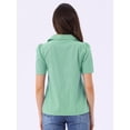 thumbnail image 3 of DARING DIVA Women's Plaid Puff Sleeves Vintage Gingham Blouses L Light Green, 3 of 6