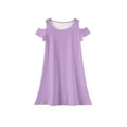 thumbnail image 5 of XADYUY Girls Dress Casual A-Line Sleeveless T-Shirt Dress for School Solid Color Basic Crew Neck Swing Tshirt Dress Girls,Light Purple 9-10 Years, 5 of 6