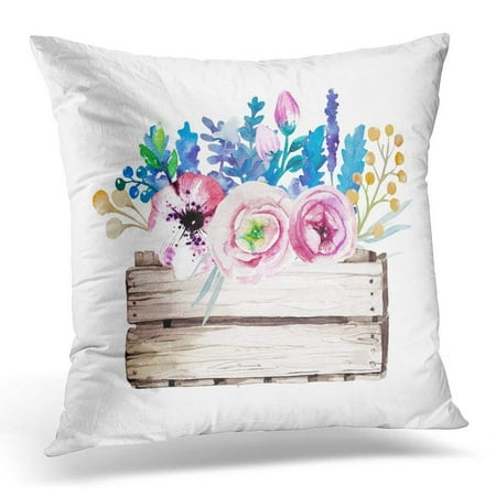 Wedding Clipart Graphics (ARHOME Blue Wedding Watercolor Feather White Design for Purple Clipart Pillow Case Pillow Cover 20x20)