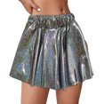 thumbnail image 3 of Women's Skirts Ladies Dance Performance Sequins Fine Flash Cheerleader Tutu Skirt Womens Clothes Black L, 3 of 4