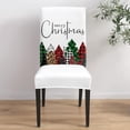 thumbnail image 4 of Christmas Dining Chair Slipcover, Poinsettia Leaves Winter Snowflake Red Chair Protector Stretch Parsons Chair Covers for Dining Room, Restaurant, Kitchen, Party, Set of 6, 4 of 5