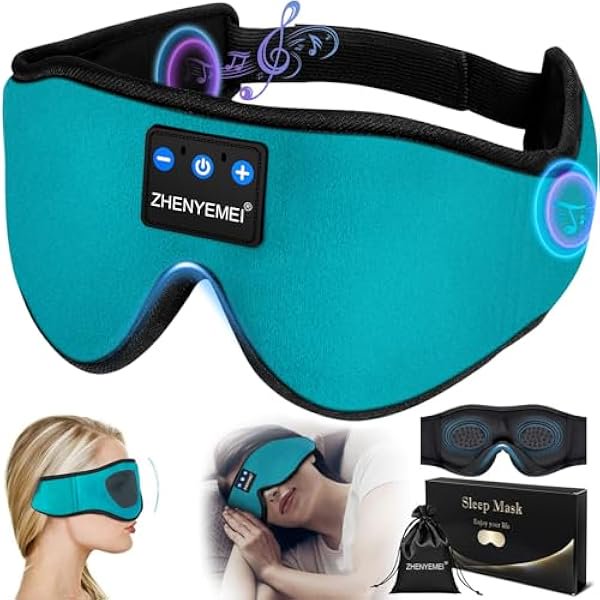 wonima11 Bluetooth Sleep Headphones White Noise Sleep Mask | 3D Eye Mask for Sleeping | 38 Relaxing Soothing Sounds | 16hrs Playingtime3