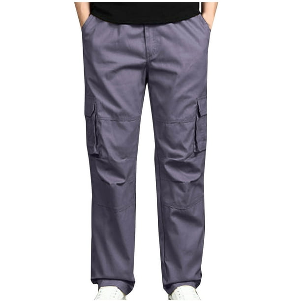 Pantalones largos para hombre con cierre de velcro, cintura elástica, cordones, múltiples bolsillos, tirantes en las piernas, pantalones deportivos de licra.