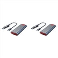 thumbnail image 1 of 2X M2 SSD Case M.2 una USB 3.1 Gen 2 10Gbps NVMe SSD Gabinete para NVMe PCIE M Key/(B+M) Key SSD Disco Duro, M2 SSD Case OTG, 1 of 5