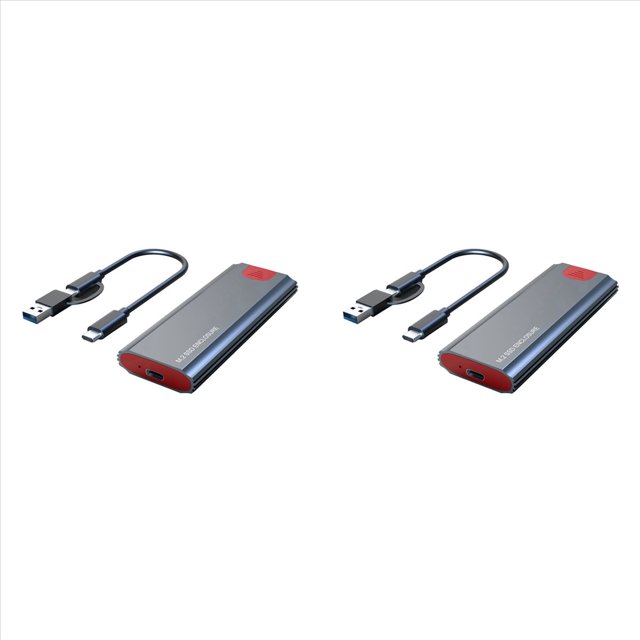 2X M2 SSD Case M.2 una USB 3.1 Gen 2 10Gbps NVMe SSD Gabinete para NVMe PCIE M Key/(B+M) Key SSD Disco Duro, M2 SSD Case OTG