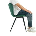 thumbnail image 5 of Dining Chairs Set Of 2, Dark Green Velvet Chair Modern Kitchen Chair With Metal Leg, 5 of 9