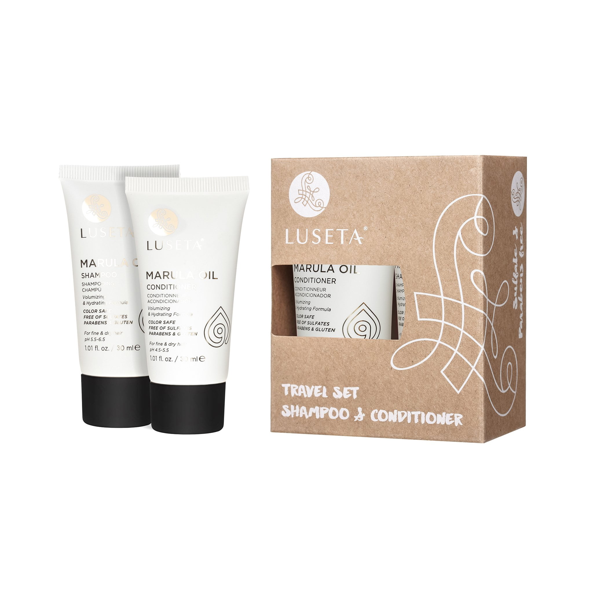 Luseta Marula Oil Shampoo & Conditioner Travel Set 2 x 1.01oz for Fine