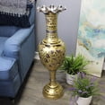 thumbnail image 1 of Natural Geo Decorative Brass 30" Yellow/Gold Floral Floor Vase, 1 of 6