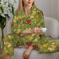 thumbnail image 4 of Goofa Squirrel And Fox In The Forest Printed Women’s 2 Piece Pajama Set Super,Pajamas Women's Long Sleeve Sleepwear Soft Button Down Loungewear Pjs Lounge Set Nightwear-X-Large, 4 of 9