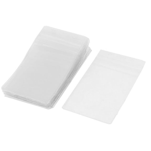 Uxcell Office Plastic Vertical Name Card ID Badge Holder Protector Pouch Clear 20Pcs