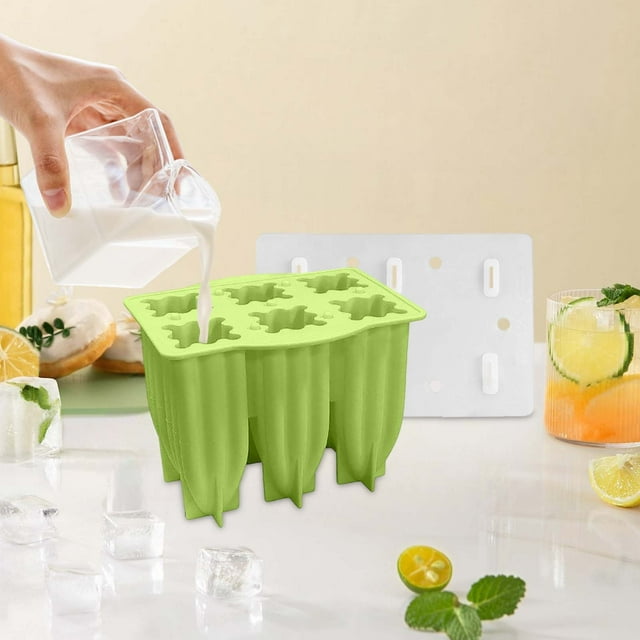 DIY Silicone Maker Kit - 6 Cavities Reusable Ice Maker with Easy Release and Lid for Homemade