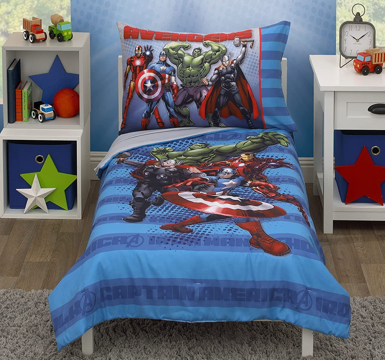 The Avengers Bed Fitted Sheet Cover 3PCS Fitted Sheet & Pillowcase Bedding Set 