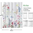 thumbnail image 6 of Floral Shower Curtain Waterproof Polyester, Shower Curtains for Bathroom.Machine Washable Fabric Plant Shower Curtain with Hooks-72"W x 86"L (Pack of 1), 6 of 6