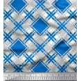 thumbnail image 1 of Soimoi Polyester Crepe Fabric Diagonal Check Printed Craft Fabric by The Yard 52 Inch Wide, 1 of 3
