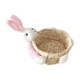 thumbnail image 4 of Cesta de Pascua con forma de conejo, cesta de regalo para dulces, cesta tejida a mano, regalo para fiestas, almacenamiento de juguetes Medio, 4 of 9