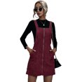 thumbnail image 1 of Robe Cintrée en Velours Côtelé à Imprimé Pinafore pour Femmes, 1 of 5