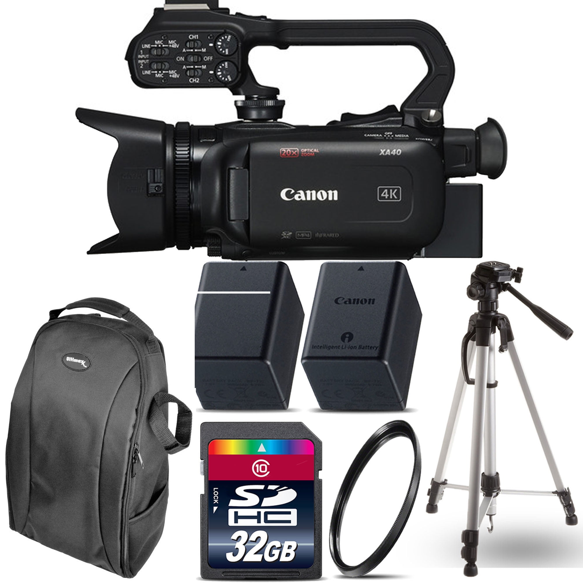 Canon XA40 Professional UHD 4K Camcorder with 32GB Starter Kit USA