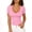Pink, variant on BUIGTTKLOP Going out Tops for Women Short Sleeve Shirts Deep V Neck Slim Fitted Top Stretchy Basic Summer Tees