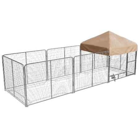 K9 Kennel Modular Complete Galvanized Steel Yard Kennel 8' x 16'