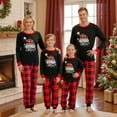 thumbnail image 4 of Christmas Family Pajamas Matching Sets Long Sleeve Top Plaid Pant Holiday Sleepwear Sets, 4 of 7