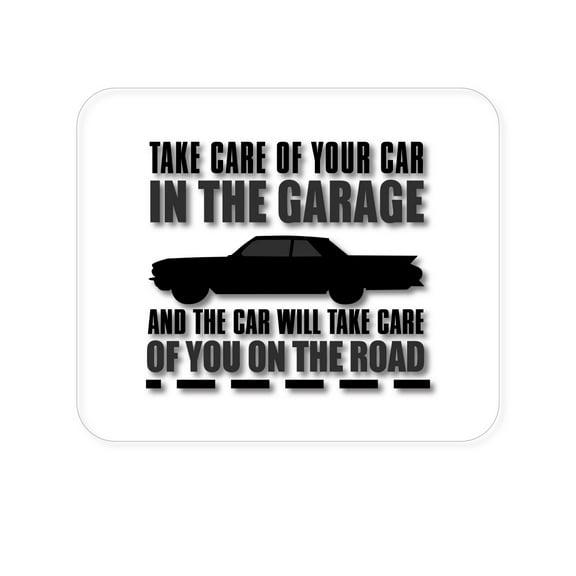 DistinctInk Mouse Pad - 1/4" Foam Rubber - Take Care of the Car, Car Take Care of the Road