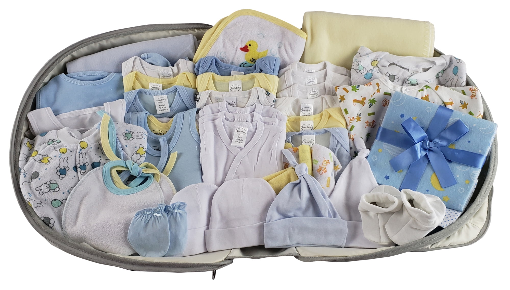 44 Pc Baby Boys Clothing Starter Set With All In One Portable Bassinet Foldable Baby Bed Travel Crib Infant And Diaper Bag Changing Station Walmart Com