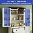 thumbnail image 3 of ModFusion 5.9 ft Tall White Pantry Storage Cabinet with Sliding Door, 4-Tier Drawer Food Organizer, 6 Hanging Spice Shelves, Corner Shelf, Freestanding Cupboard, 3 of 10