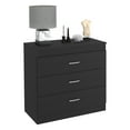 thumbnail image 2 of DUOSONG Three Drawer Dresser Lial, Superior Top, Metal Hardware, Black Wengue Finish Black Particle Board Furniture Bedroom Furniture Dressers, Chests & Wardrobes, 2 of 8