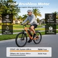thumbnail image 3 of Electric Mountain Bike for Adults, 26" Tire E-Bike, 750W Peak Motor, 48V 7.8Ah Removable Battery, 7-Speed, UL2849, Front Suspension, 3 of 10