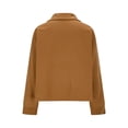 thumbnail image 5 of Women Cropped Button Blazer Short Casual Bomber Wool Blend Jacket Pea Coat Fall Outerwear with Pockets, 5 of 7