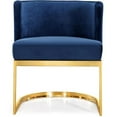 thumbnail image 3 of Home Square 2 Piece Velvet Dining Chair Set with Gold Metal Base in Navy Blue, 3 of 4