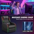 thumbnail image 4 of Furmax RGB LED Lights Gaming Massage Recliner Chair Racing Style Single Living Room Sofa Ergonomic Home Theater Seating with Massage Lumbar Support, Gray, 4 of 10