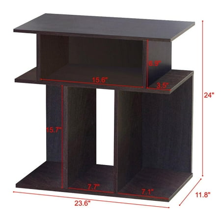 Yaheetech 3 Tier Accent Table Side End Console With 6 Yaheetech 3 Tier Accent Table Side End Console With 6 Open Display Shelves