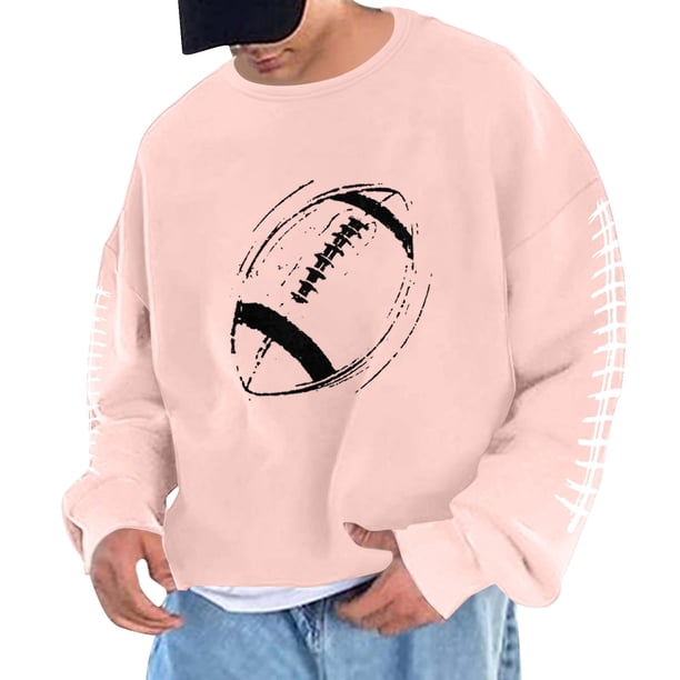 Sudadera sin capucha para hombre, cuello redondo, sudadera deportiva con estampado de fútbol, jersey de manga larga, blusa de poliéster para hombre