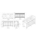 thumbnail image 6 of Tennant Brand 60" Modern Navy Blue Bathroom Vanity with Fairy Quartz Top, 6 of 7