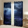 thumbnail image 2 of Manfei Dreamy Purple Flower Curtains Pack of 2 (42x84 Each),Natural Landscape Curtains Blackout,Rustic Floral Bedroom Curtains For Kids,Girls,Ultra Soft Home Decor, 2 of 6