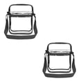 thumbnail image 3 of Jumpingount Bolso de hombro transparente de PVC, bandolera con doble cremallera, organizador de viaje, gran capacidad, portátil, para hombres y Negro 2piezas, 3 of 6