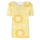 thumbnail image 3 of Blusas para las Mujeres Casual Impreso Cuello Redondo Manga Corta Camiseta Top, Tops Cortos para las Mujeres Primavera Verano, 3 of 4