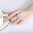 thumbnail image 2 of Anillo de diamantes Mosan S925 Anillo de plata combinado para mujer Anillo Europa y América Joyería para banquetes de bodas, 2 of 5