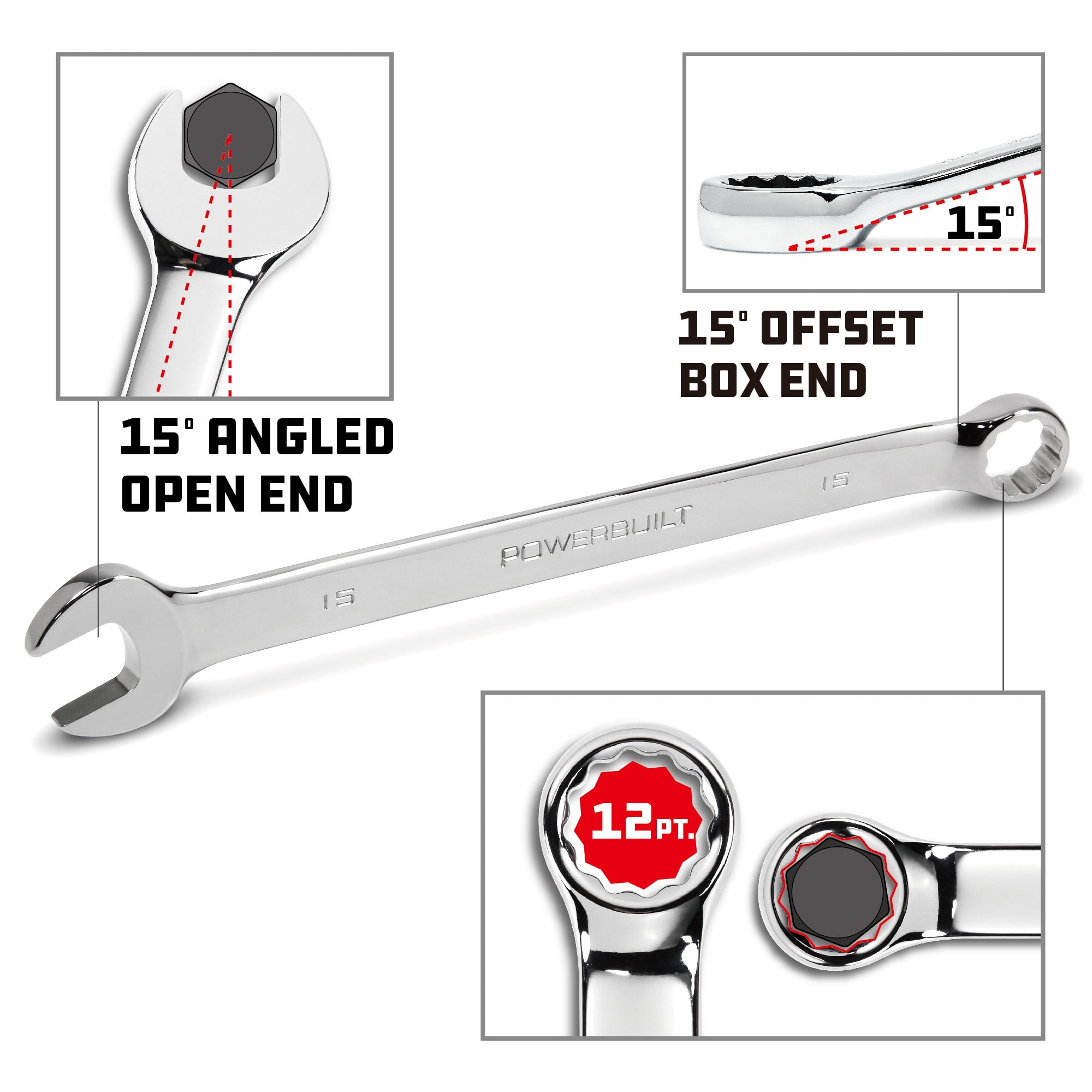 Powerbuilt 7 Piece Metric Long Pattern Combination Wrench Set - 640437