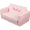 KidKraft - Personalized Pink Chenille Lil' Lounger, Pink Script Font Girl's Name