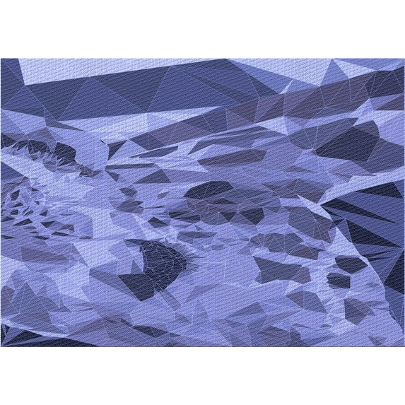 Ahgly Company Indoor Rectangle Patterned Sky Blue Dress Blue Area Rugs, 6' x 9'