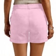 thumbnail image 4 of Cotton Linen Shorts for Women 2026 Elastic Waisted Trendy Comfy Short Casual Short with Pockets, 4 of 7