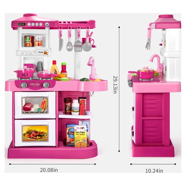 Kids Kitchen Playset With Musics&Lights Color Changing Play Foods Pretend Play  Oven Portable Pinic Basket Toys For Boys Girls - AliExpress
