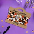 thumbnail image 4 of Halloween Stackable Beaded Bracelet Set Gothic Layered Stretchable Jewelry with Spooky Symbols Accessory Gift, 4 of 6