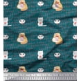 thumbnail image 1 of Soimoi Poly Georgette Fabric Sweet Cat Kids Print Fabric by The Yard 52 Inch Wide, 1 of 3