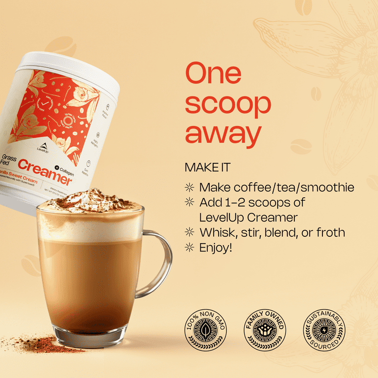LevelUp® Keto Creamer with C8 MCT, Collagen Protein, Coffee